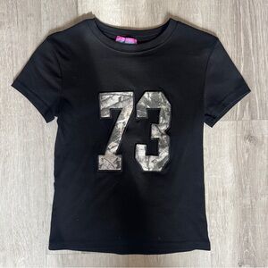 Edikted Black Tee with Camo 73 Graphic